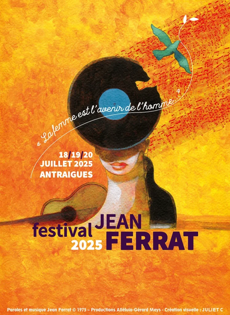 Affiche du festival 2025 Jean Ferrat à Antraigues