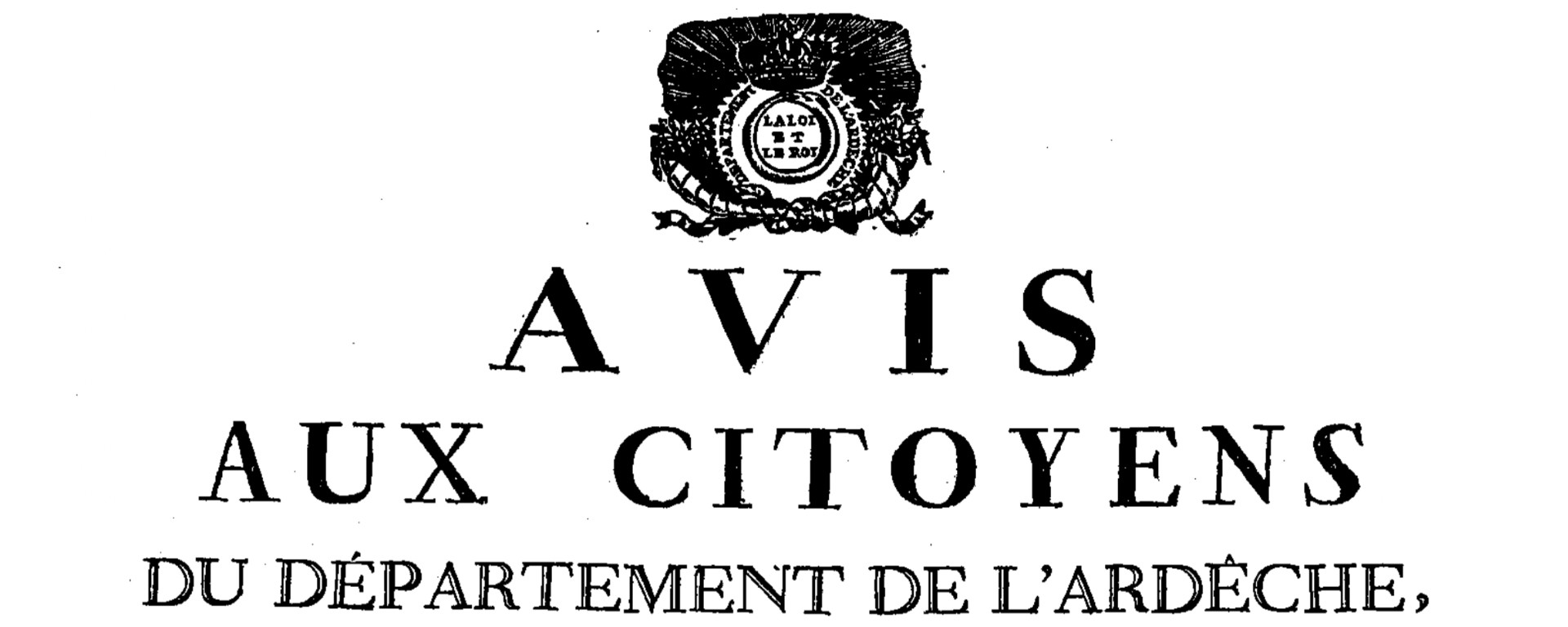 Avis aux citoyens du département de l'Ardèche le 21 février 1791