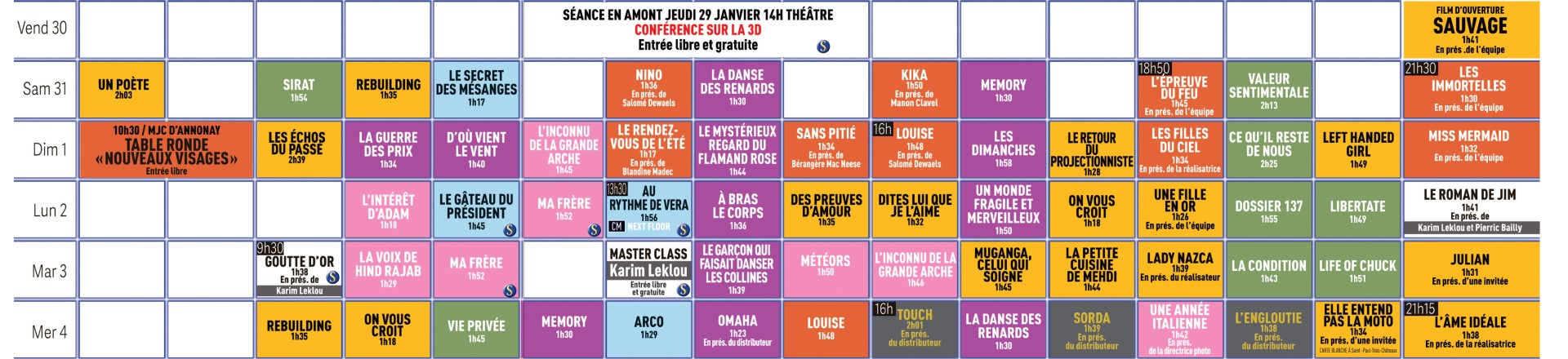 Les films du 30 janvier au 4 février