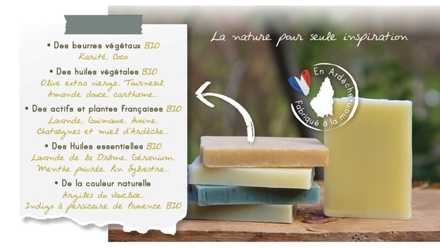 Fabrique des monts et merveilles, composition des savons